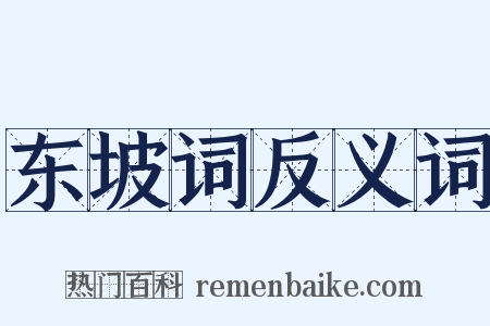 东坡词反义词是什么意思的图片